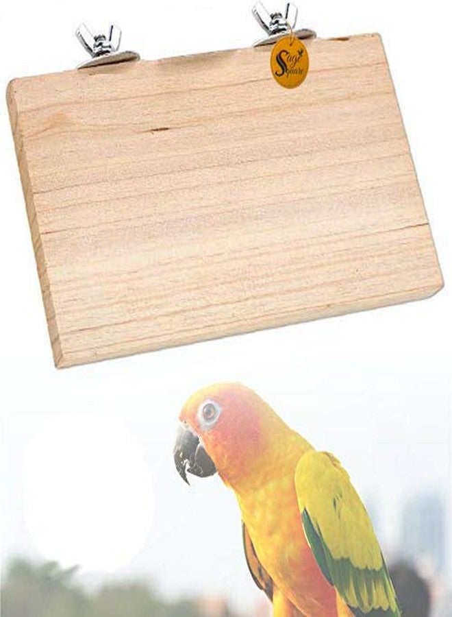 Sage Square Rectangle Natural Wood Platform 12"x4.5" - A Perfect Perch and Playground for Your Feathered Friend,Promote Physical and Mental Well-Being, Create a Natural Habitat for Your Beloved Bird - Image 1